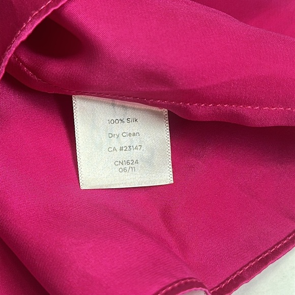 Talbots Women’s Size 8 Petite Pink Open Sleeve 100% Silk Blouse - Picture 12 of 13